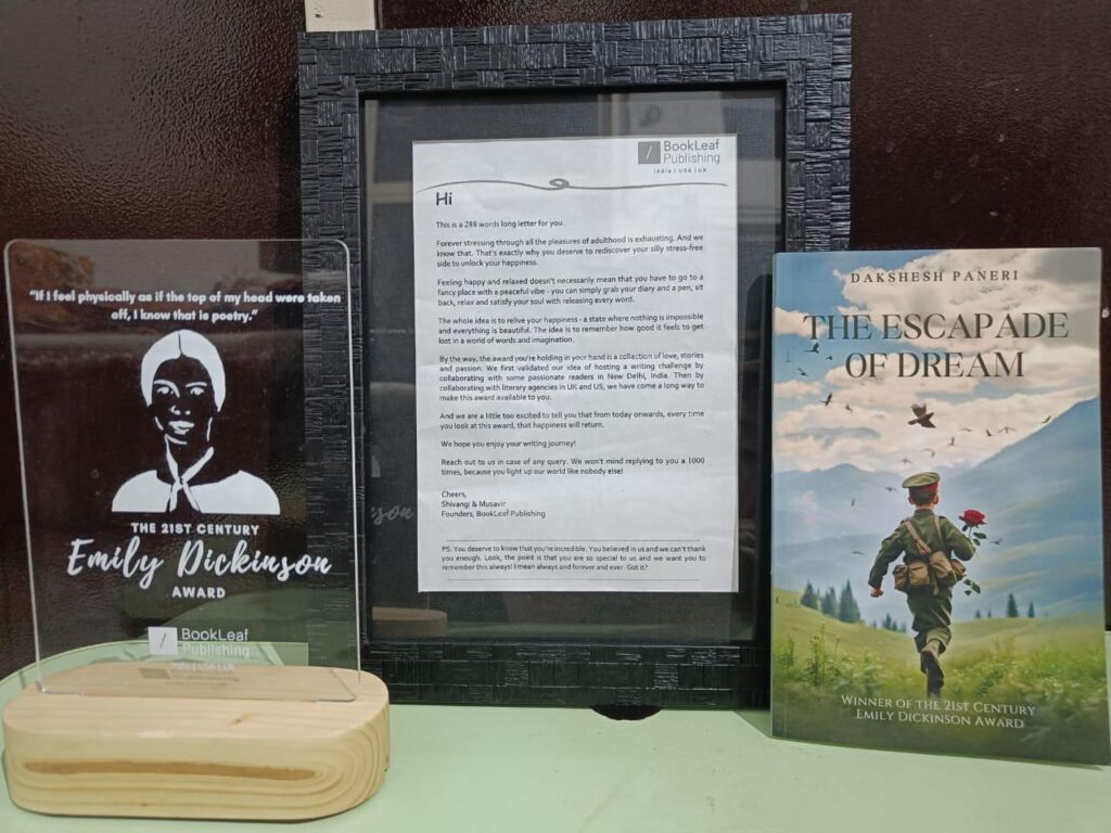 Dakshesh Paneri Wins Prestigious Emily Dickinson Award